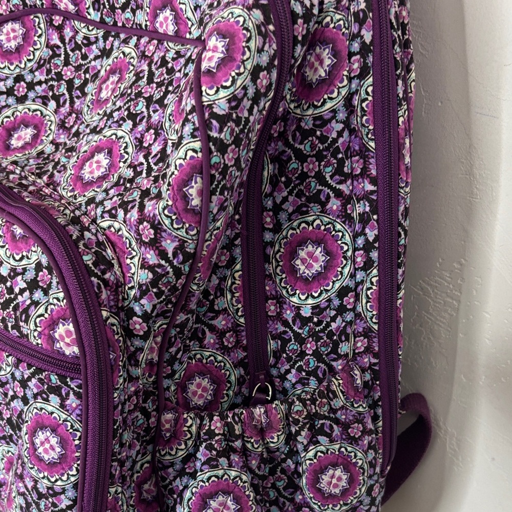 Vera Bradley Floral Purple Backpack As Is Condition VB9420 - Picture 5 of 11